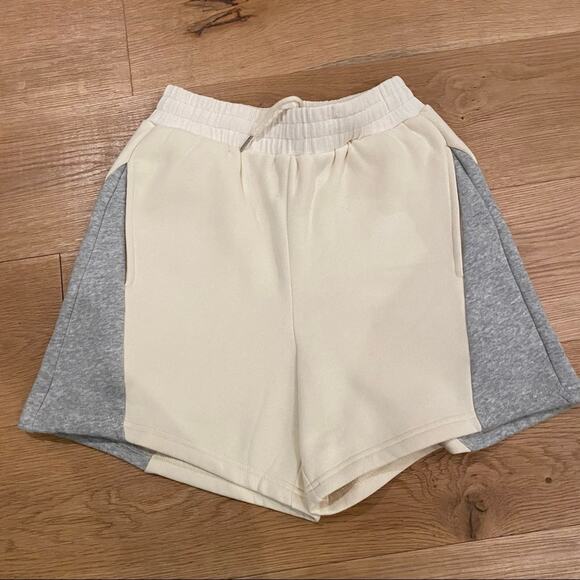4th + Reckless X Jourdan Sloane - Nori Two Tone Cotton Blend Sweat Shorts - Picture 1 of 9